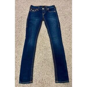 True Religion Women's Stella Super T Skinny Slim Fit Dark Jeans Size 27